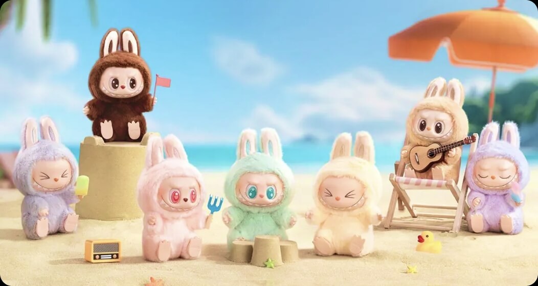Colourful plush toys